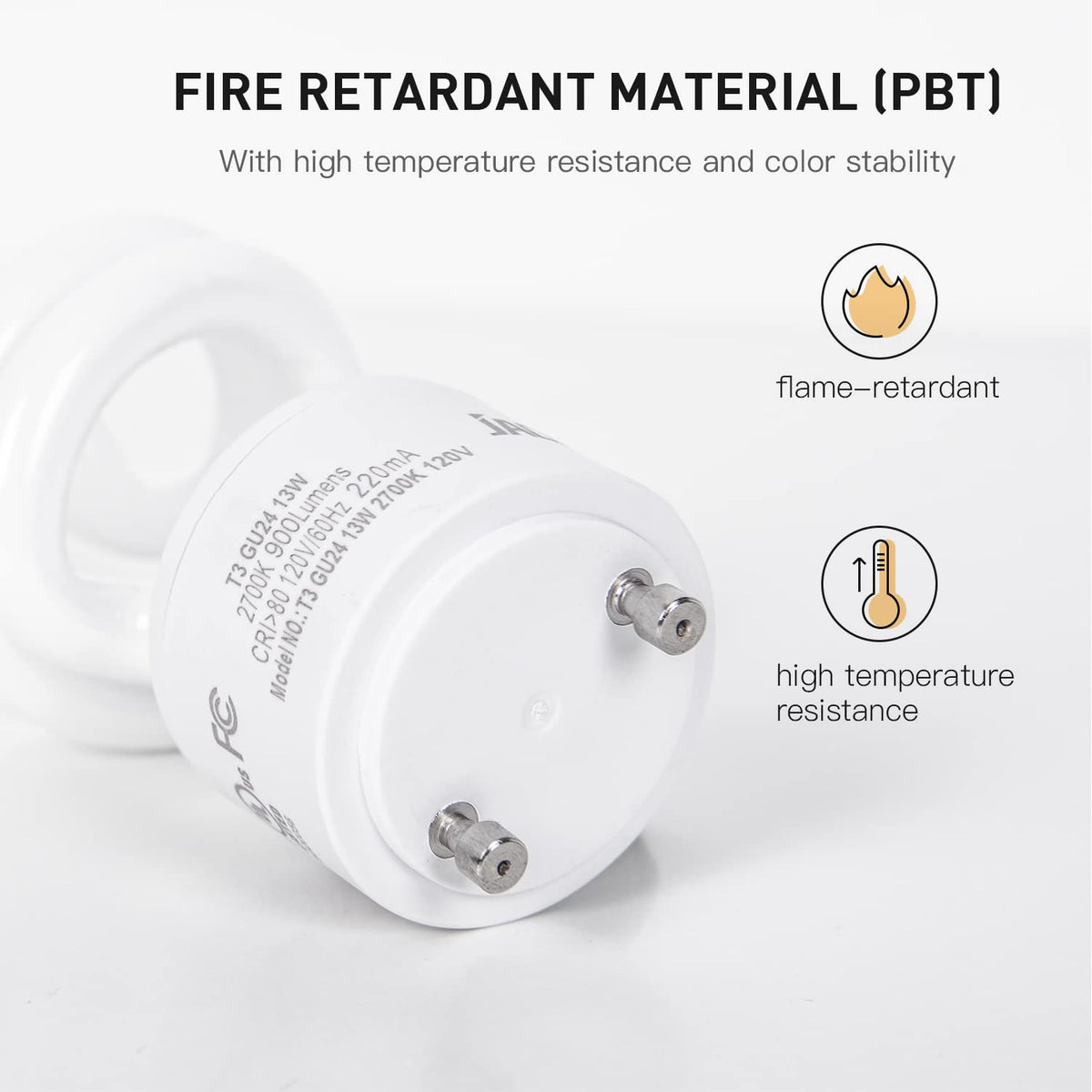 JACKYLED GU24 CFL 13W bulb - packaging shot, two-pack value for replacement needs.