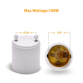 JACKYLED GU24 to E26/E27 adapter heat resistant up to 392℉