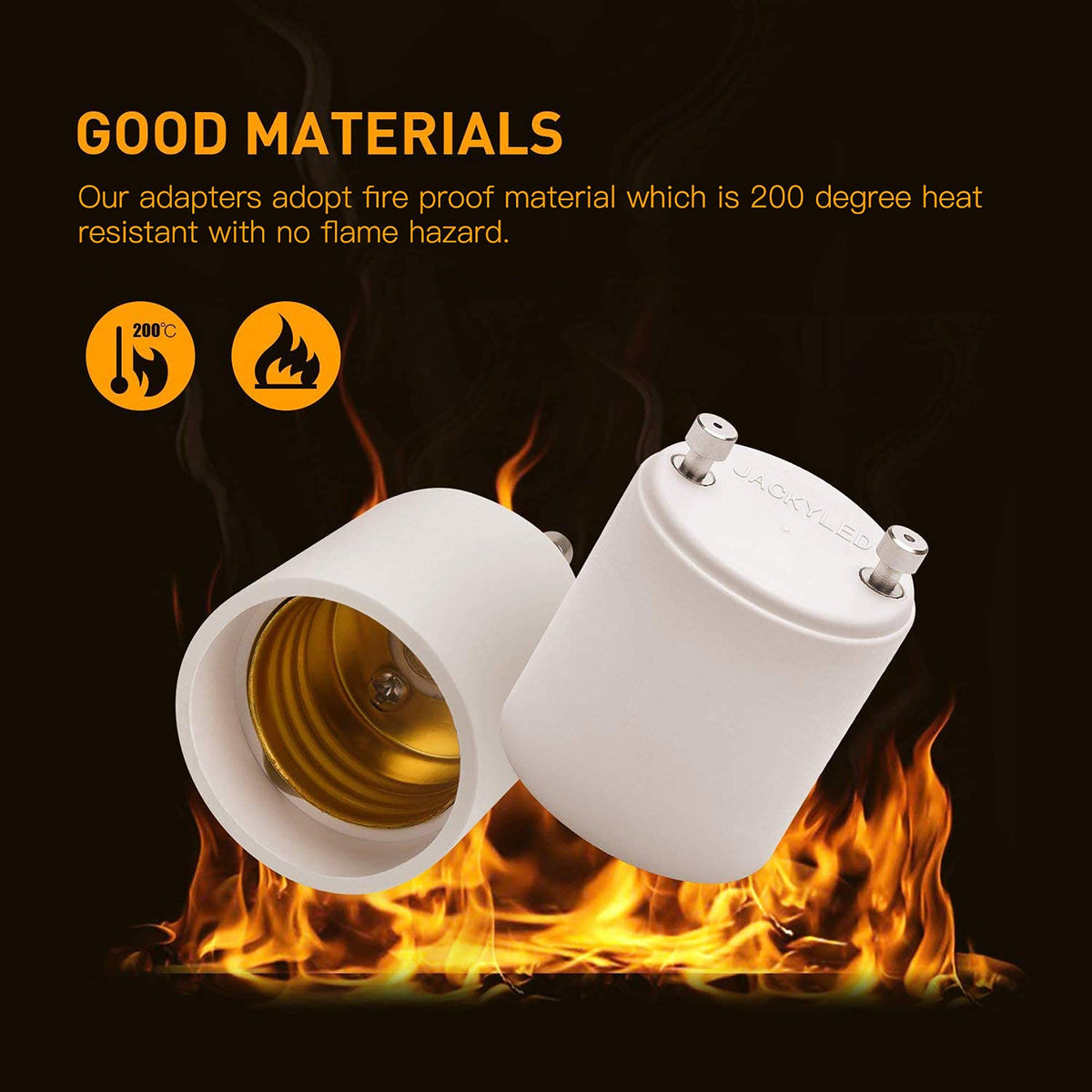 JACKYLED GU24 to E26/E27 adapter in use converting fixture for screw-in bulbs