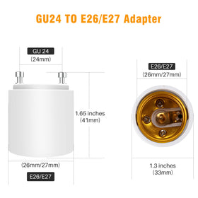 JACKYLED GU24 to E26/E27 adapter UL94 V-0 fire rating