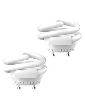 JACKYLED UL-listed 13W T3 spiral GU24 bulb, front view, ideal for compact lamps.