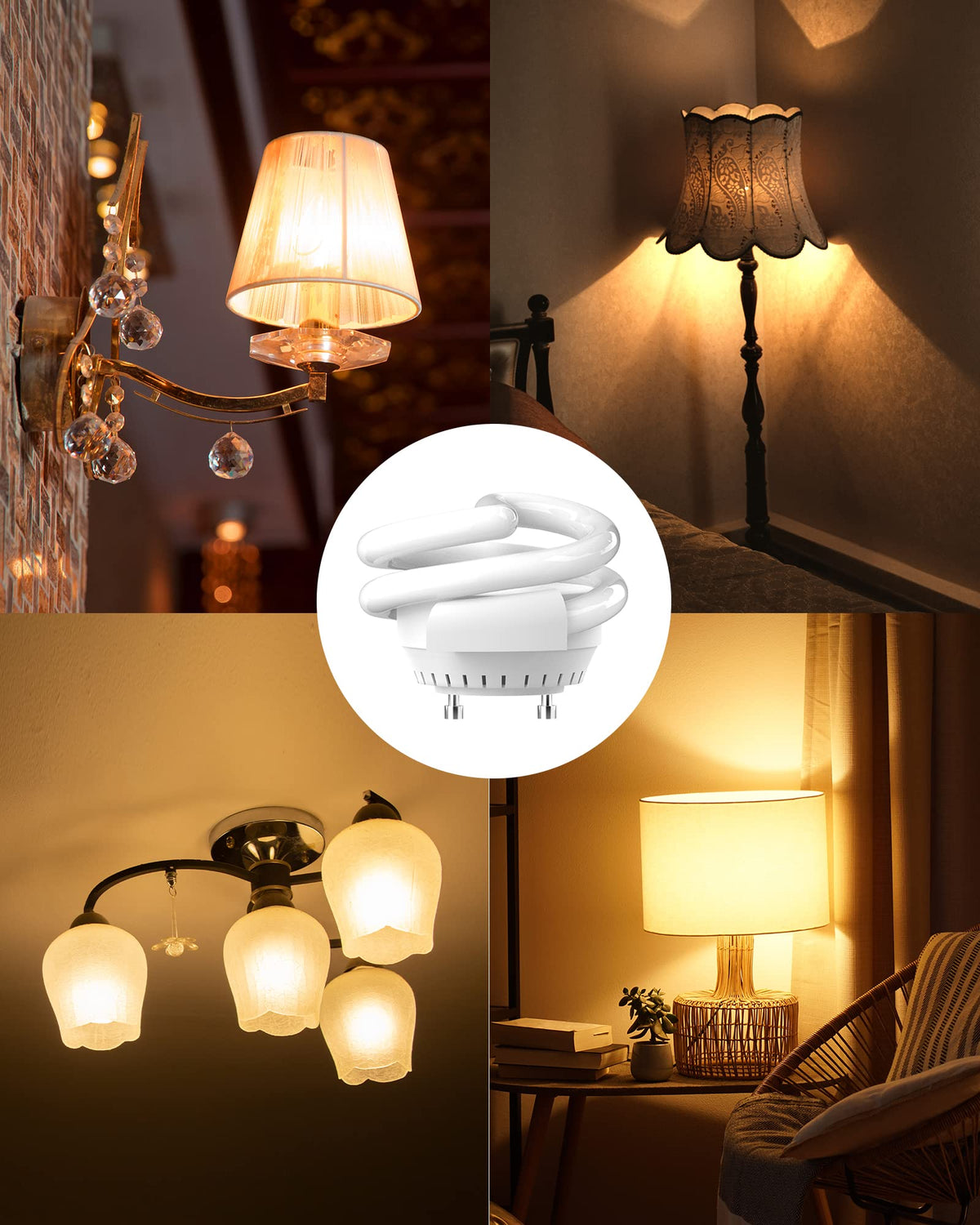 JACKYLED twist-lock GU24 base compatible with a range of fixtures.