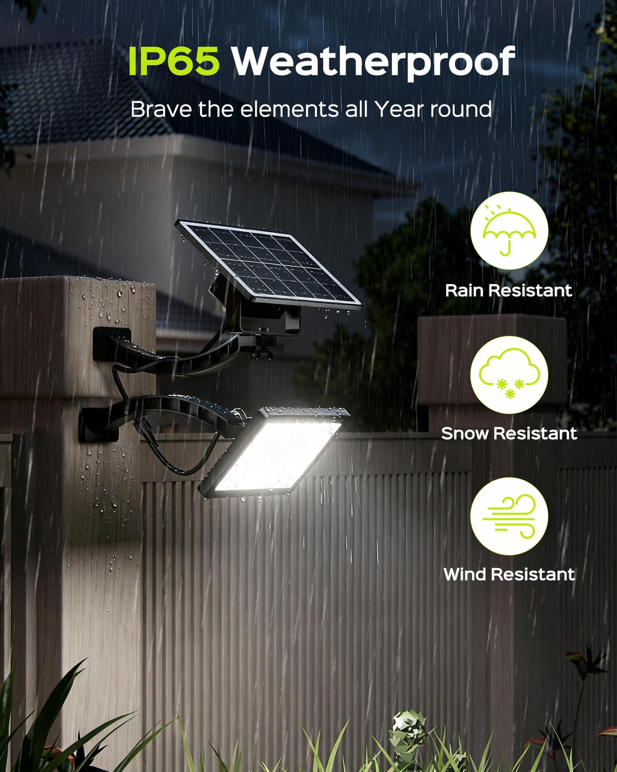 JACKYLED wide 120-degree beam covers broad outdoor areas.