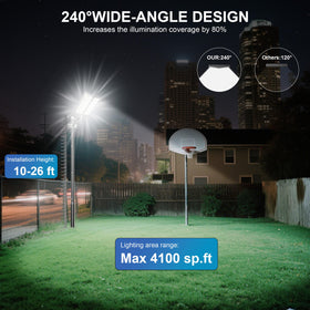 Jadisi solar street light panel array charges efficiently for extended use.