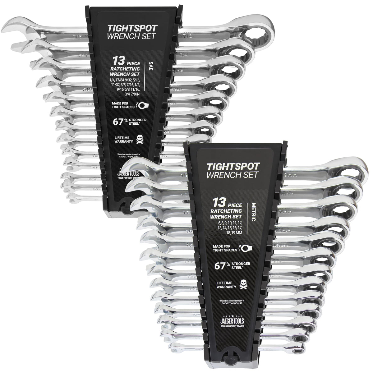 Jaeger 26pc ratcheting wrench master set in case for quick, organized access.