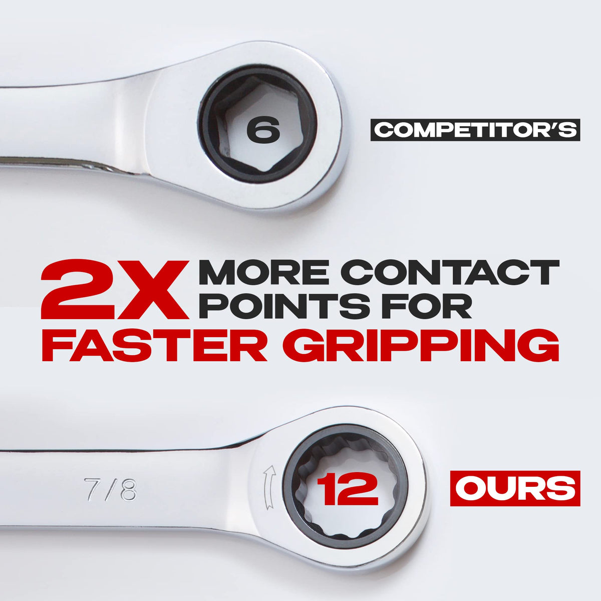 Jaeger 5-degree ratcheting wrench close-up shows precise bolt engagement.