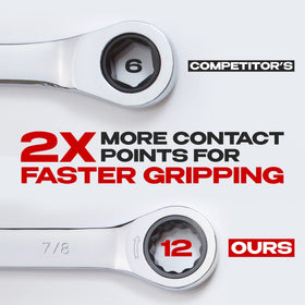 Jaeger 5-degree ratcheting wrench close-up shows precise bolt engagement.