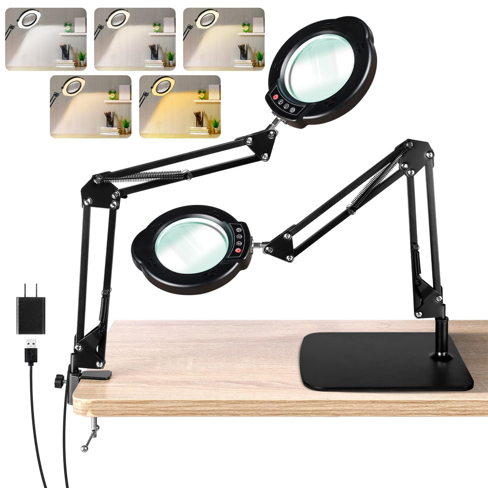 Jaenmsa 10X magnifying lamp with base for stable reading and detail work