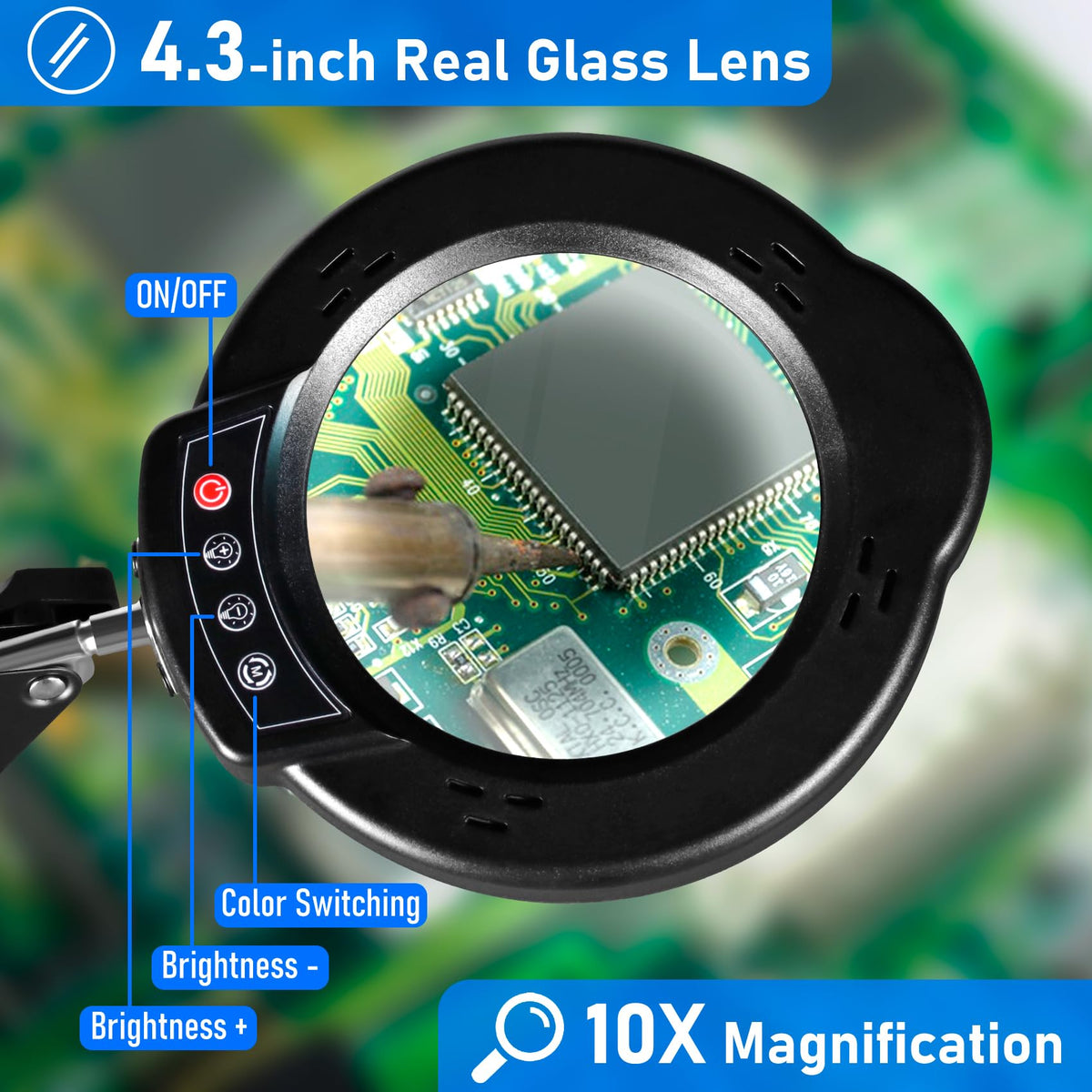 Jaenmsa 5 color modes and 10 brightness levels for task-specific light