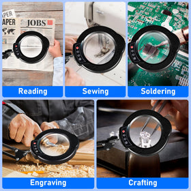 Jaenmsa magnifying lamp in use for reading and precision work