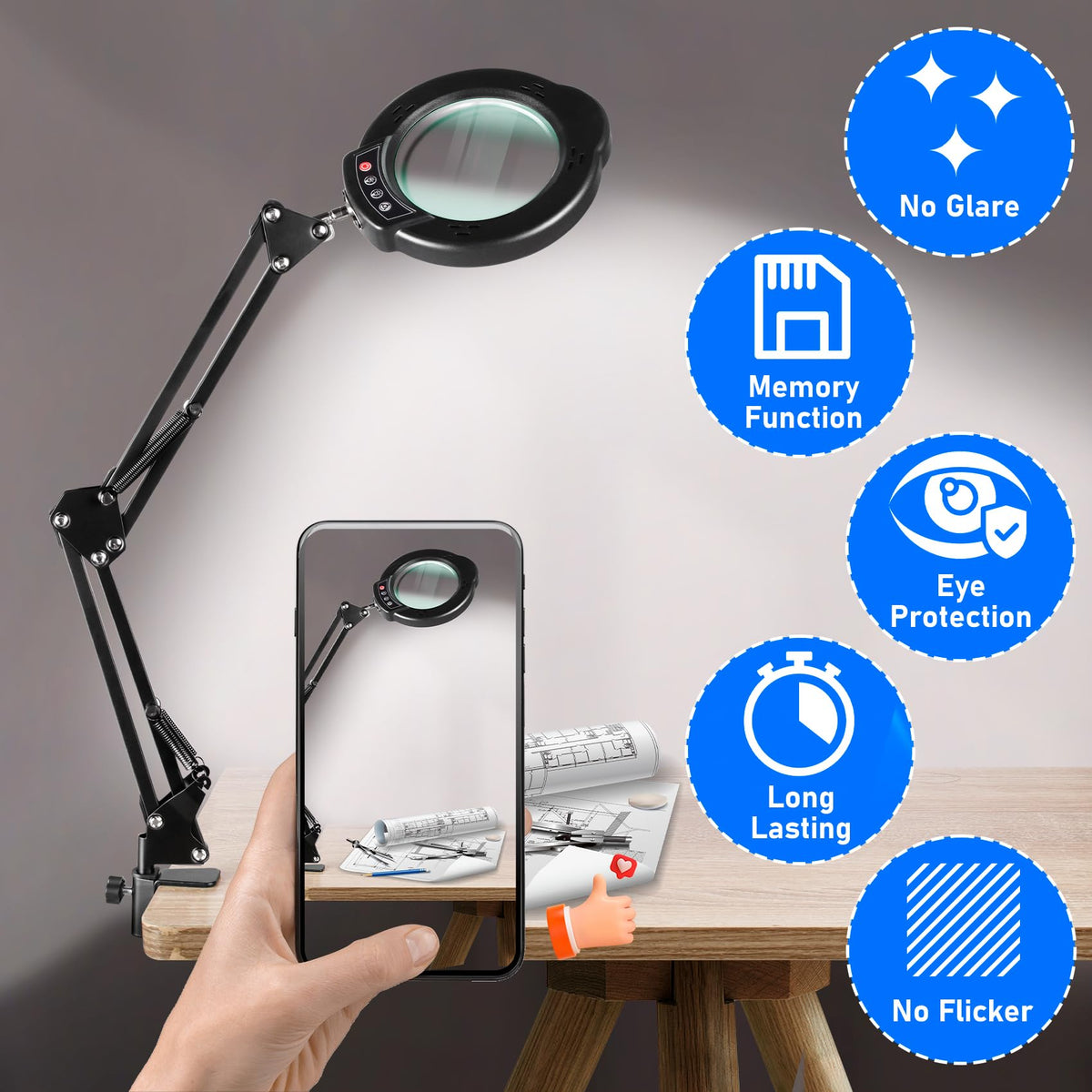 Jaenmsa top button control for quick brightness and color adjustments