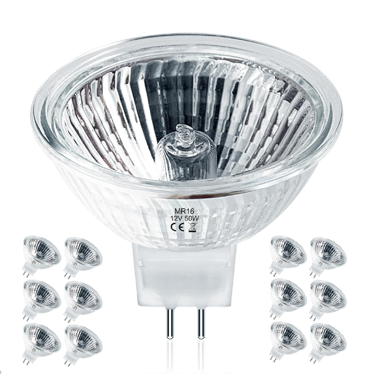 Jaenmsa MR16 50W 12V bulb with glass cover for bright accent lighting