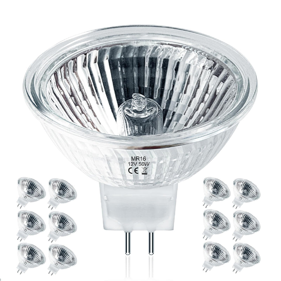 Jaenmsa MR16 50W 12V bulb with glass cover for bright accent lighting