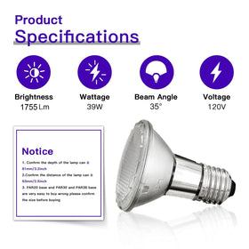 Jaenmsa PAR20 hood range lighting, compact and efficient.