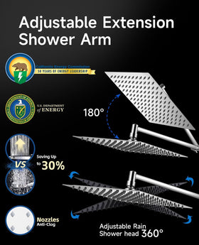 Jafeton 11-inch extension arm extends reach for better coverage.
