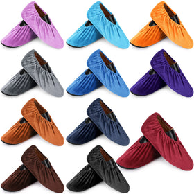 JaGely 11-pairs reusable shoe covers with nonslip sole for stable indoor use.