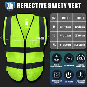 JaGely reflective back view vest highlighting 360-degree visibility for night operations.