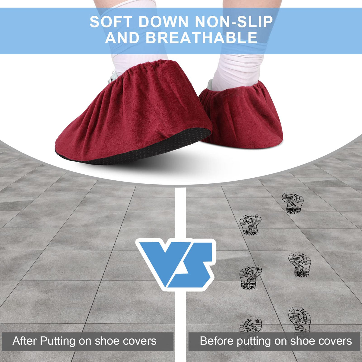 JaGely bowling and indoor use shoe covers keep floors clean and quiet.