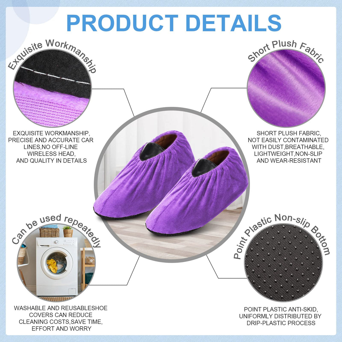 JaGely adjustable elastic strap shoe covers fit most sizes for versatile protection.