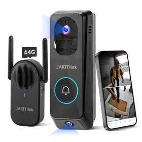 JAIOTlink 2K dual-lens doorbell front view with wide coverage and clear faces