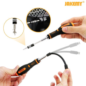 JAKEMY 55-piece chrom-vanadium bit set for durable use.