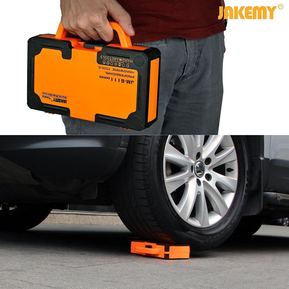 JAKEMY magnetic tip helps hold screws securely during fitting.