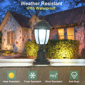 Jalarox post light with motion detection for bright security lighting.