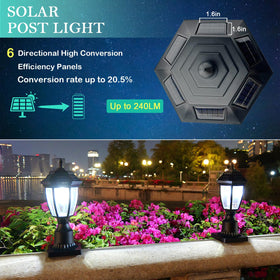 Jalarox solar post light on pier mount base ready for simple outdoor installation.