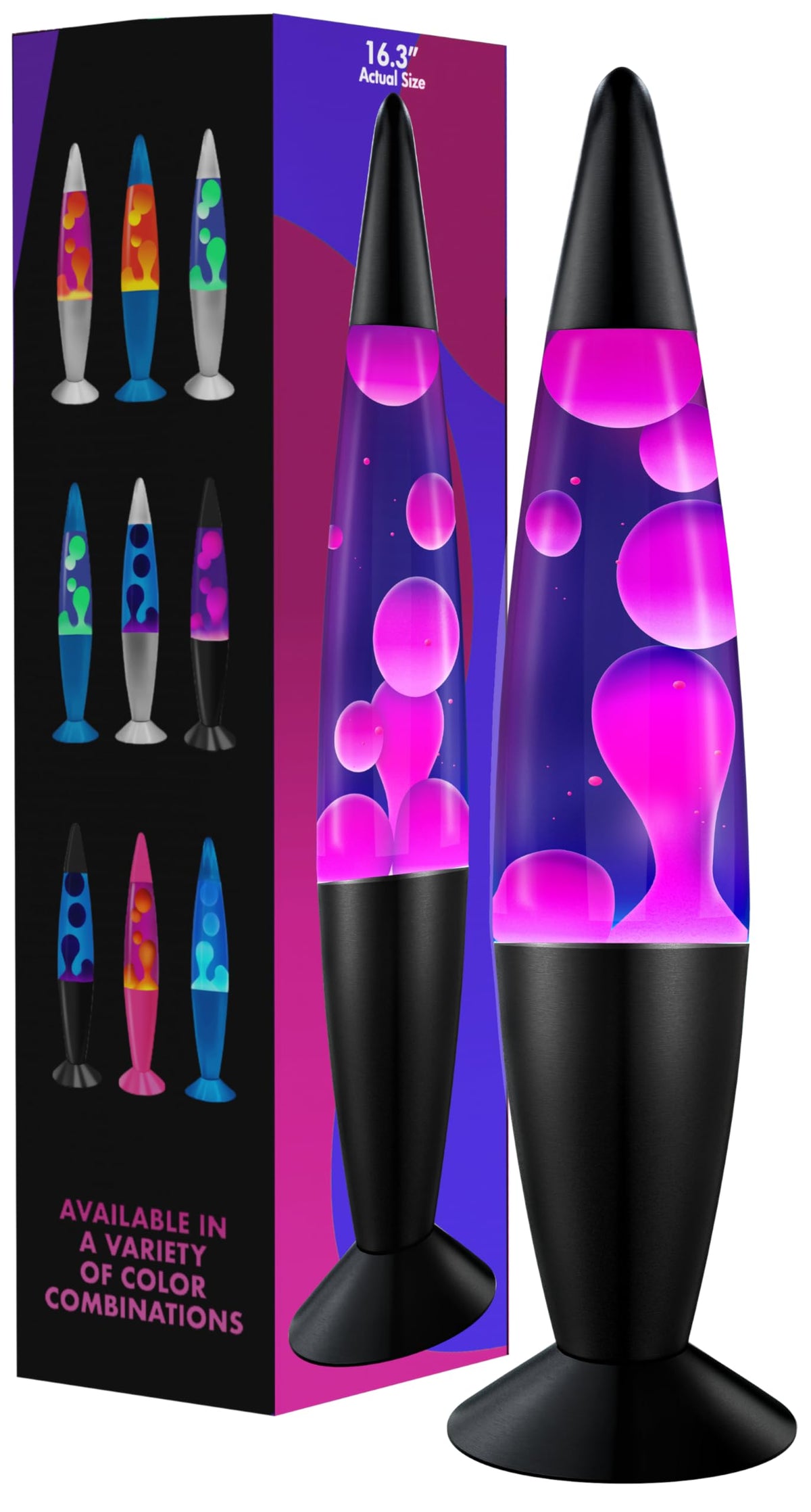JAMBO 16-inch liquid lamp with purple wax glow for ambient lighting.