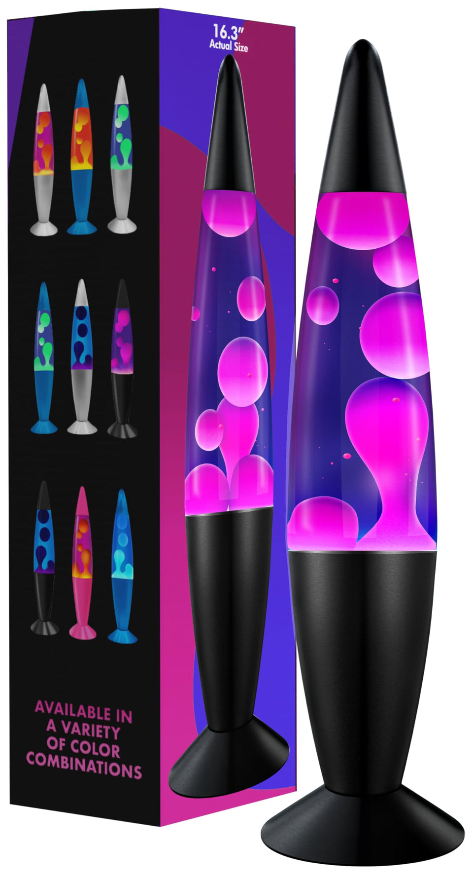 JAMBO 16-inch liquid lamp with purple wax glow for ambient lighting.