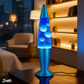 JAMBO liquid motion lamp displays blue wax flowing for soothing light