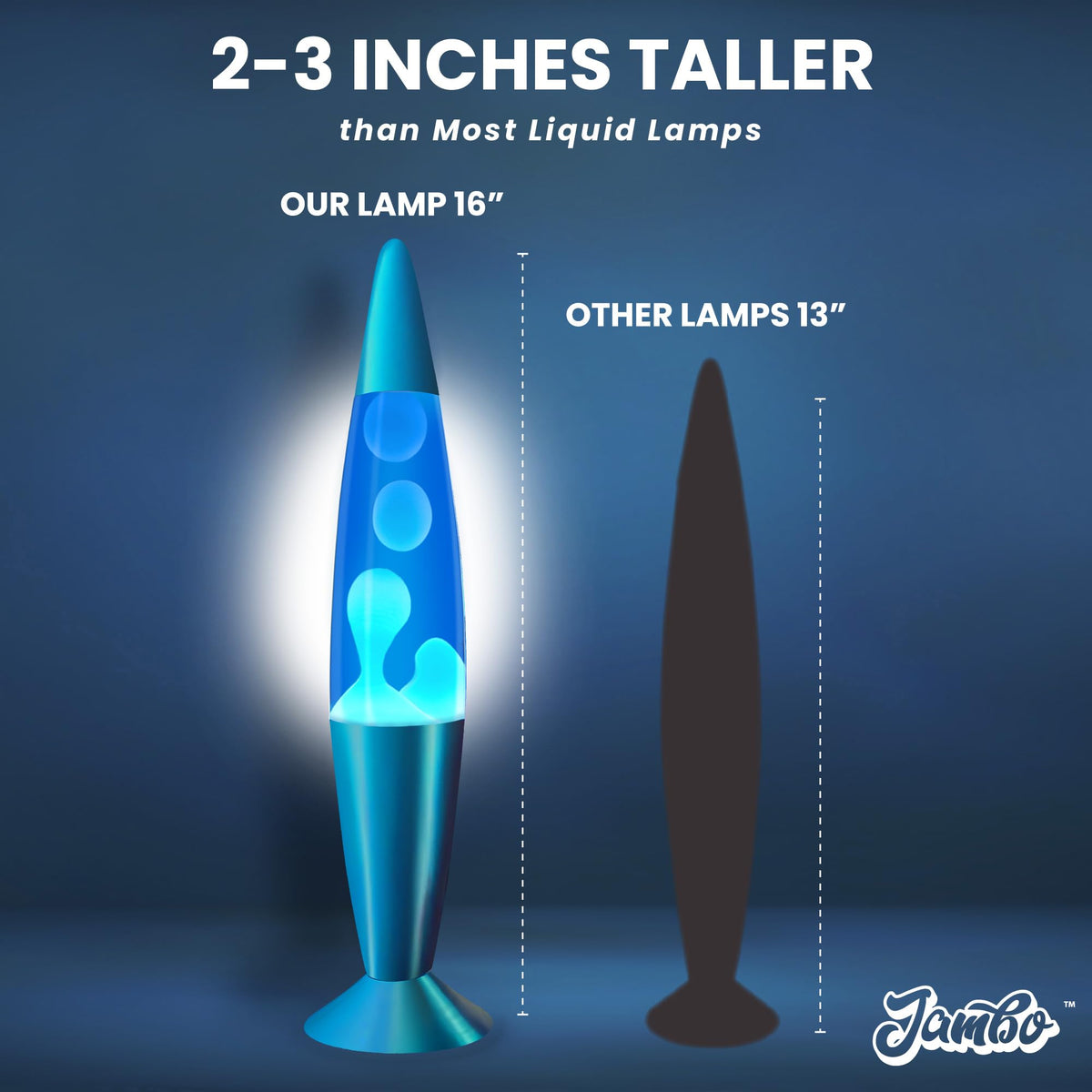 JAMBO 16-inch blue liquid lamp versatile nightstand centerpiece