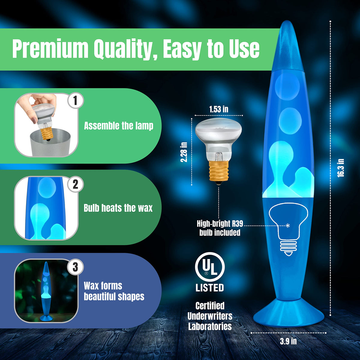 JAMBO night light features blue wax with gentle bedroom glow