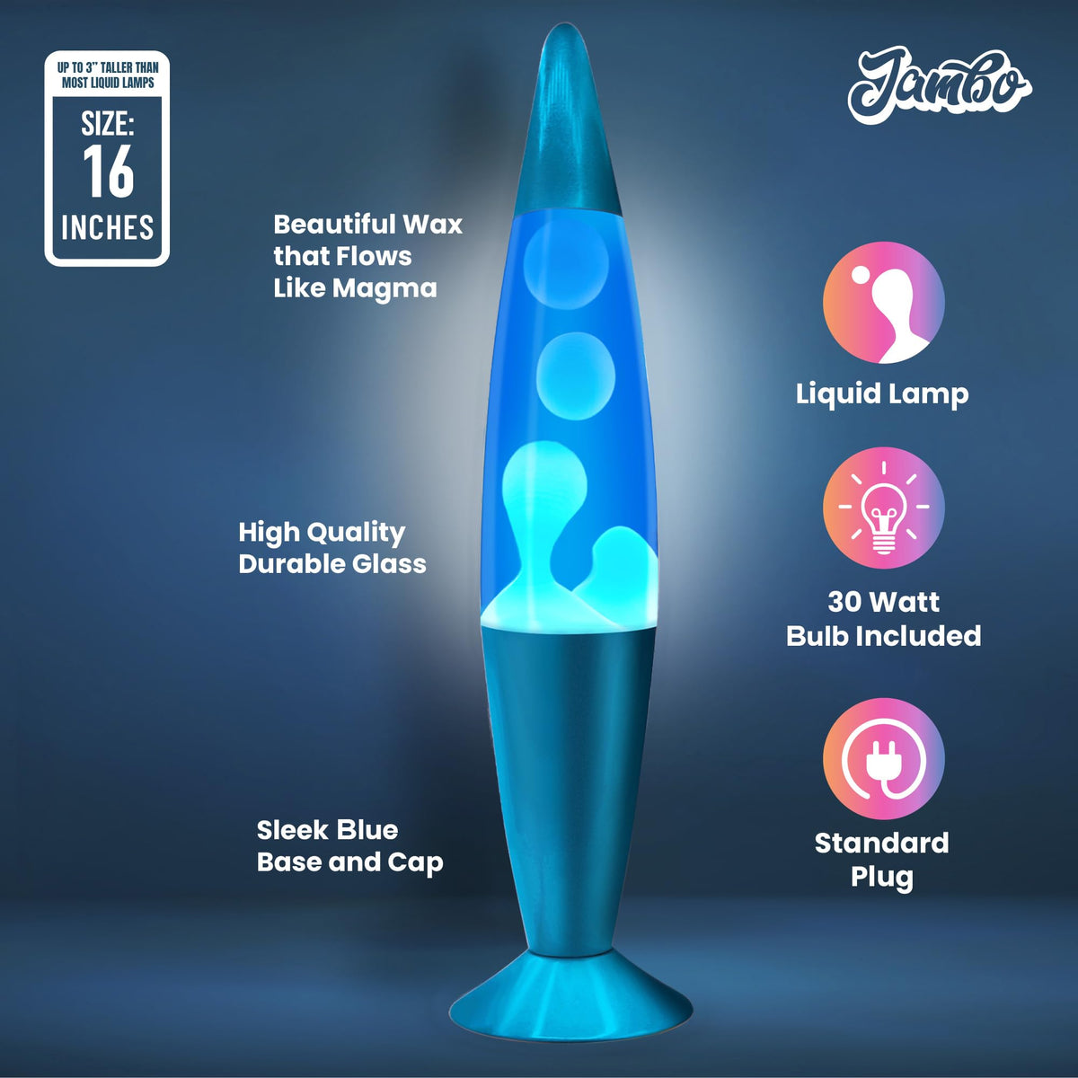 JAMBO gift lamp for adults and kids with mesmerizing wax motion