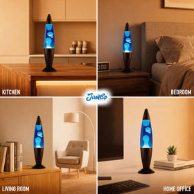 JAMBO black-base liquid lamp complements modern and retro spaces.