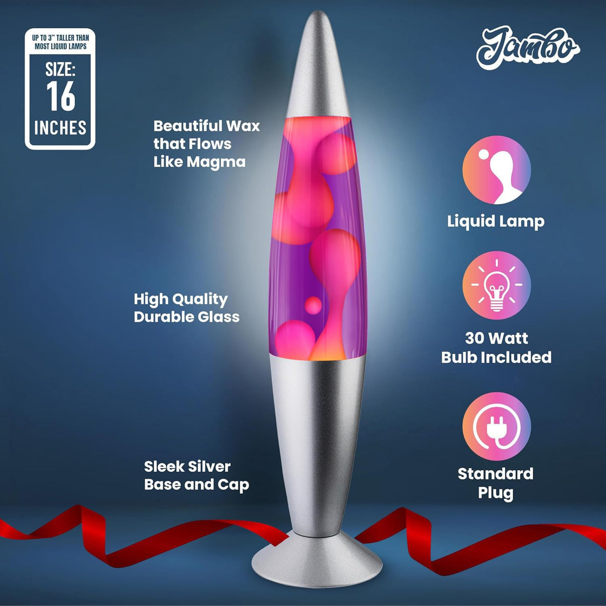 JAMBO liquid lamp plug-in easy setup for instant ambiance