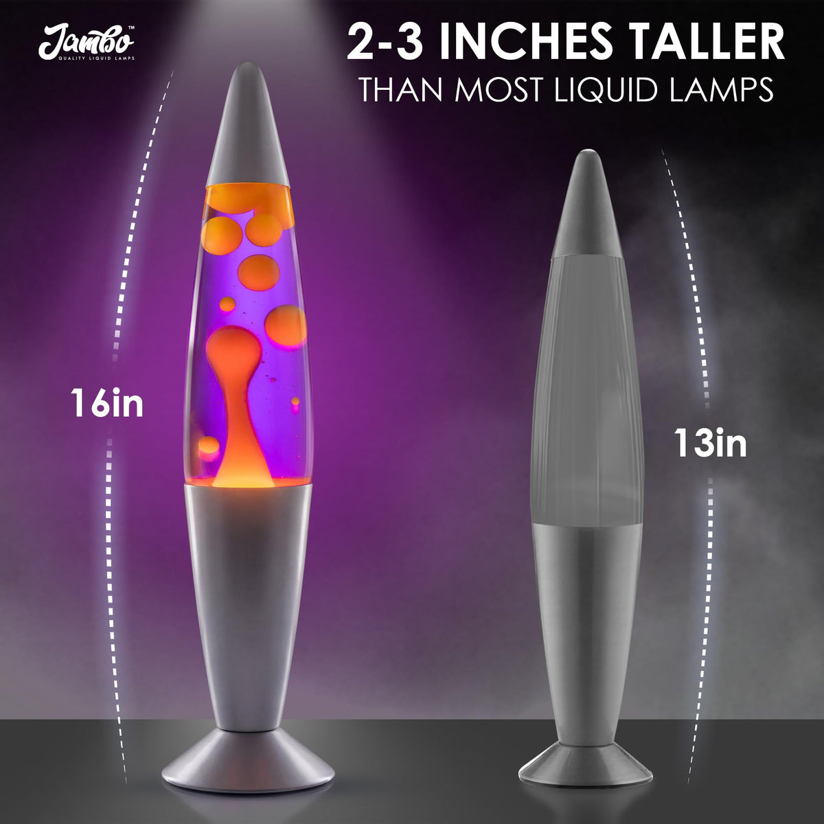 JAMBO Liquid Lamp glass-wax display adds elegant movement.