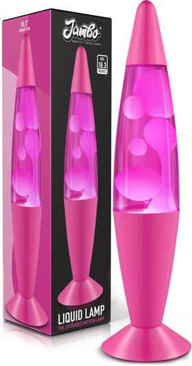 JAMBO liquid lamp pink wax flow creates soothing ambient light.
