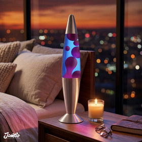 JAMBO liquid lamp purple wax flow captivates with mesmerizing motion.