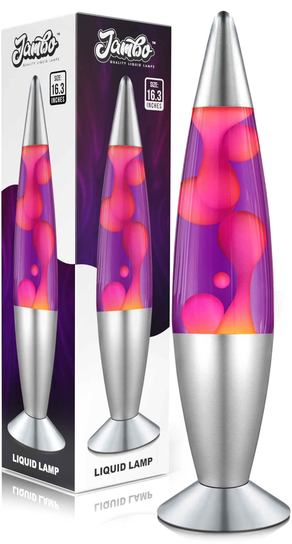 JAMBO liquid lamp purple wax with pink glow for cozy ambiance