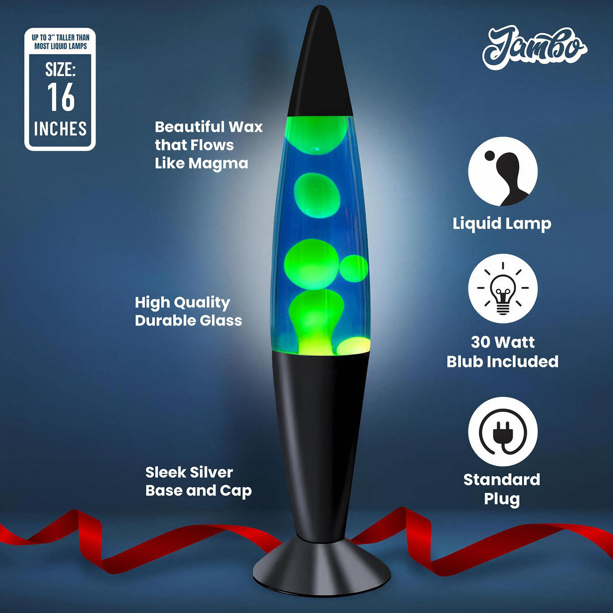 JAMBO living room decor lamp adds elegant ambience with moving wax.
