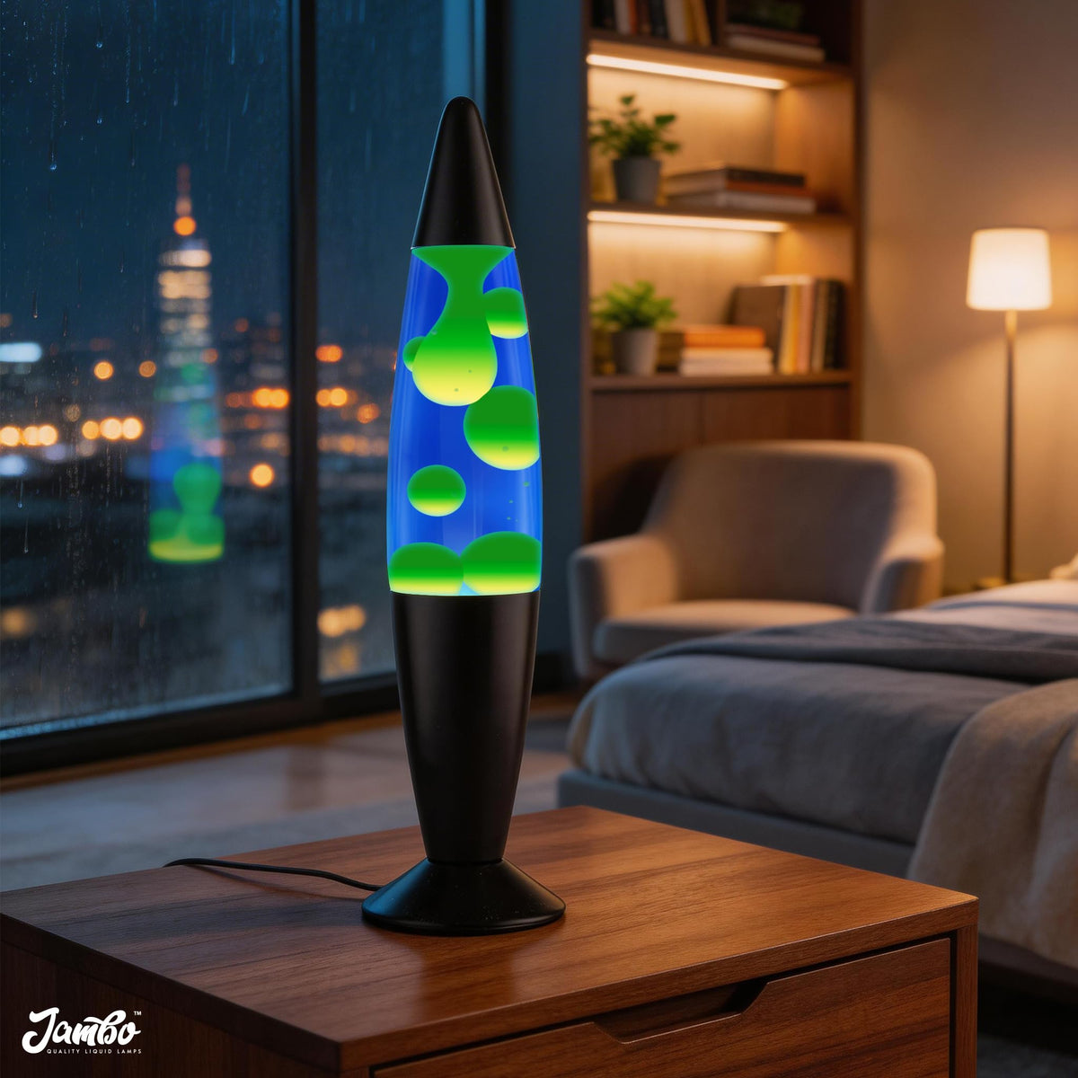 JAMBO night light provides soft glow ideal for bedrooms and desks.