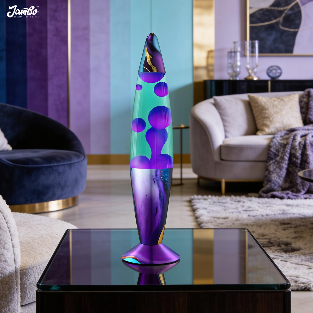 JAMBO retro-style lamp enhances desk or nightstand decor subtly