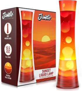 JAMBO sunset liquid lamp decal creates warm, cozy ambient decor.