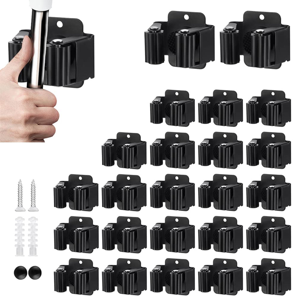 JAMEND CLXP broom and mop holder mounted on wall for organized cleaning tools