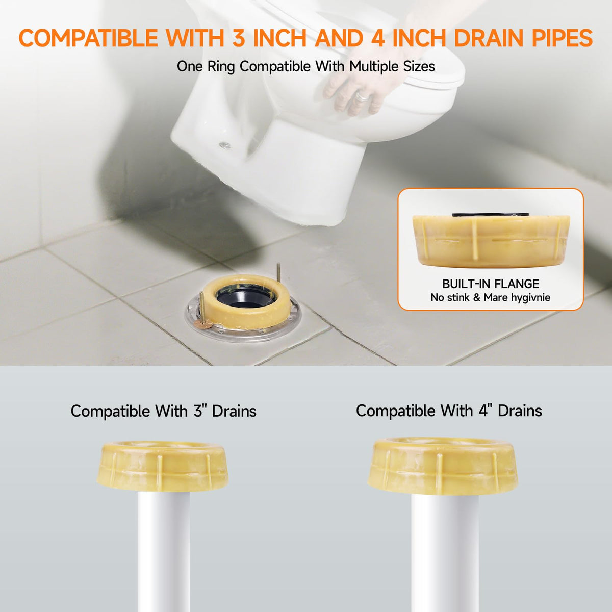 Jamini brass bolts, nuts, and washers secure the toilet.