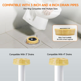 Jamini brass bolts, nuts, and washers secure the toilet.