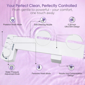 Jamini Ultra-Slim Bidet self-cleaning nozzle for lasting hygiene.
