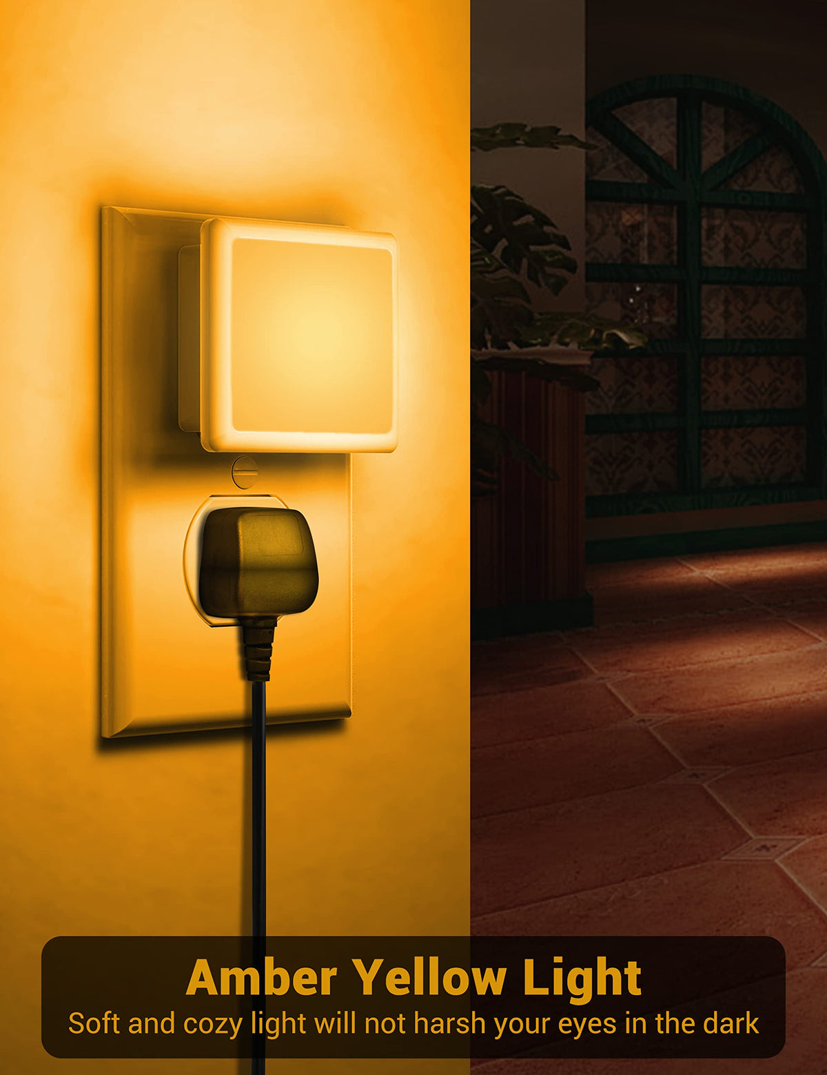 JandCase Amber Night Light two-pack shown in packaging