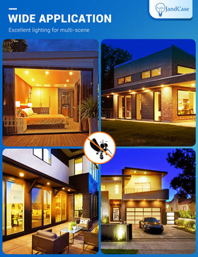 JandCase porch lighting shows a 120-degree beam spreading broad coverage